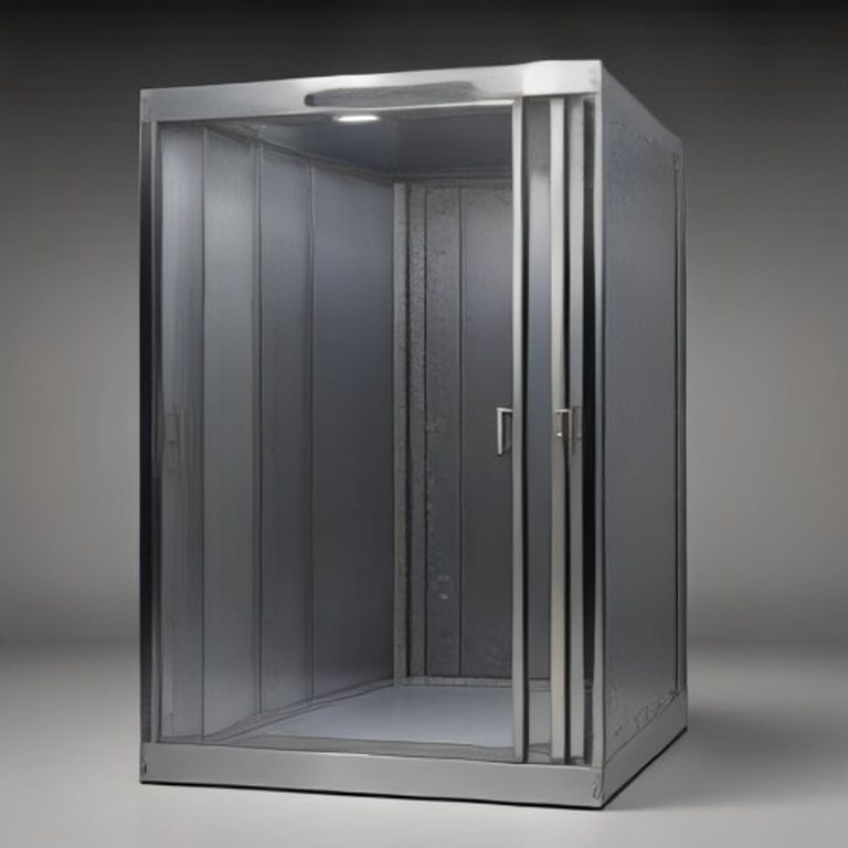 Armoire métallique RF1 avec bac de rétention et caillebotis