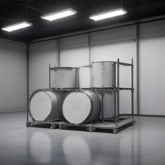 Bac de rétention grande capacité pour 4 fûts 200L avec caillebotis en acier